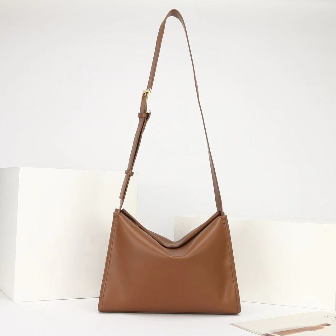 Small Square Bag Women's One Shoulder Simple First Layer Cowhide