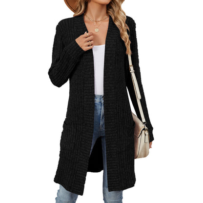 Women's Long Sleeve Loose Pockets Coat