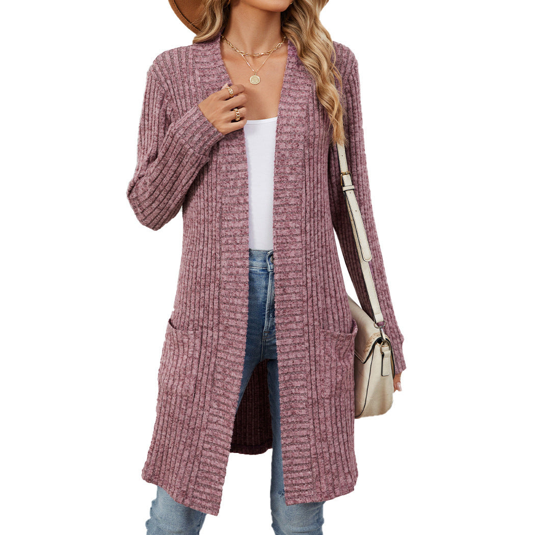 Women's Long Sleeve Loose Pockets Coat