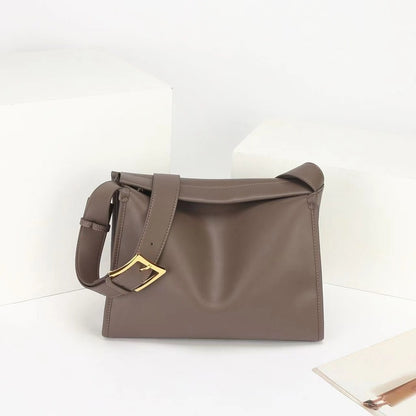 Small Square Bag Women's One Shoulder Simple First Layer Cowhide