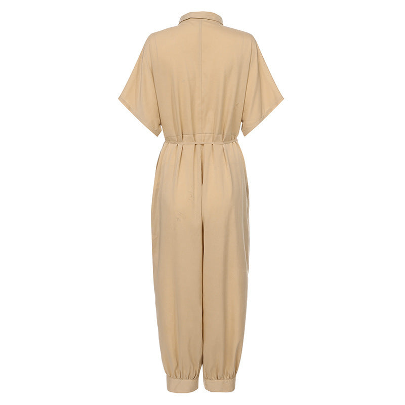 Retro jumpsuit button jumpsuit