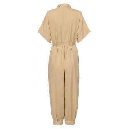 Retro jumpsuit button jumpsuit