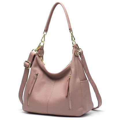 Women's Simple Head Layer Cowhide Leather Cross Shoulder Bag