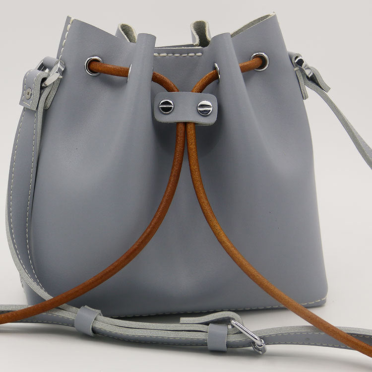 Leather Hand-stitched Bucket Bag