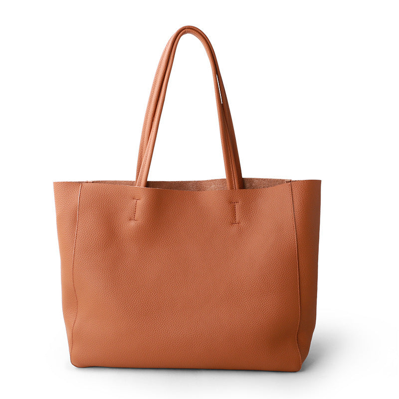 The First Layer Of Cowhide Large-capacity Tote Bag Cowhide Simple Soft Leather