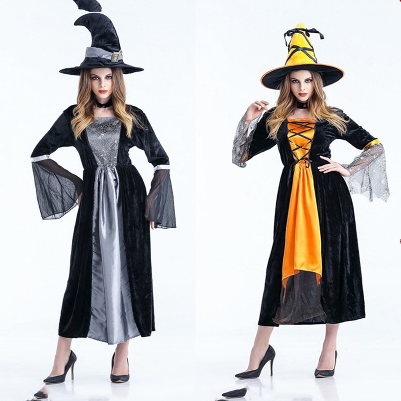 Women Scary Witch Costumes Adult Sorceress Cosplay Costume For Halloween Carnival Fancy Dress Women Magic Moment Costume