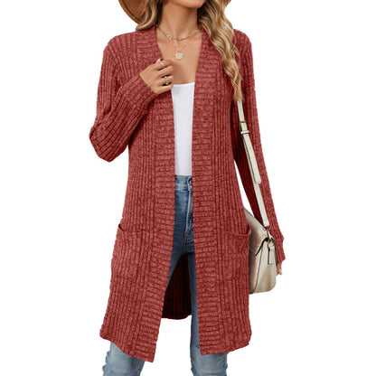 Women's Long Sleeve Loose Pockets Coat