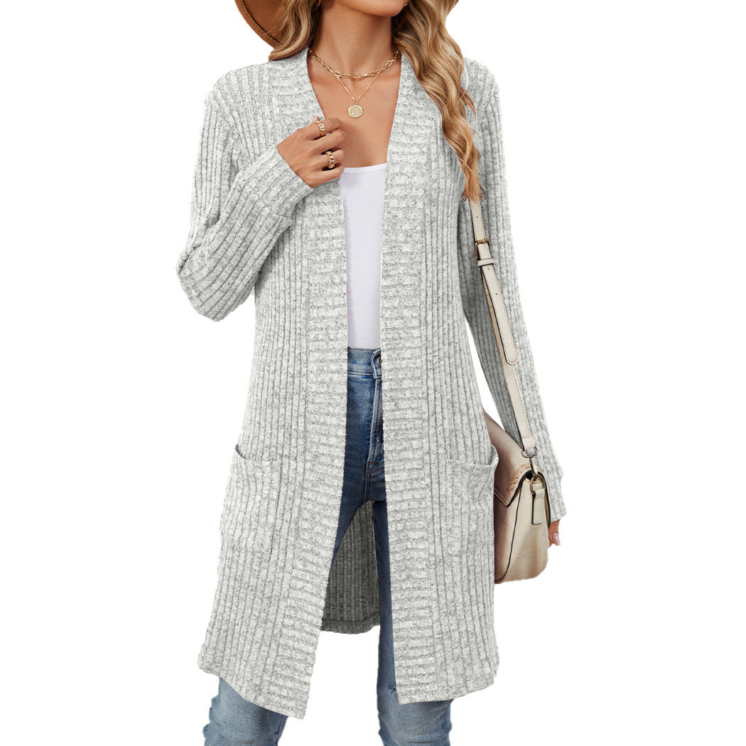 Women's Long Sleeve Loose Pockets Coat