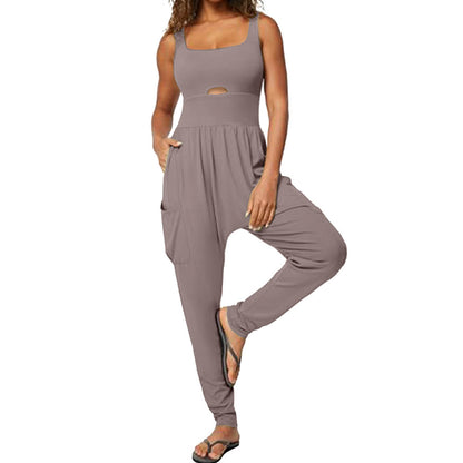 Fashion Sports Outdoor Yoga Vest Hollow Comfort Fitness One-piece Jumpsuit