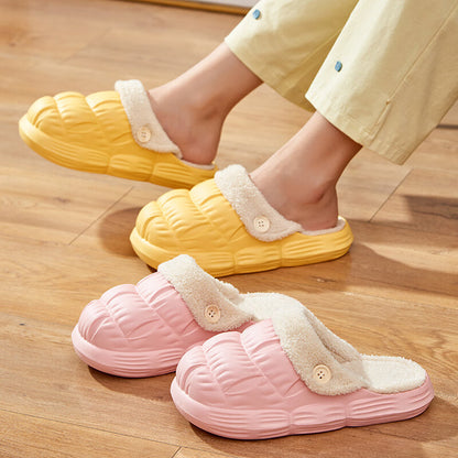 Winter Home Home Warm Men's Lady Couple Indoor Removable And Washable Waterproof Outer Wear Cotton Slippers