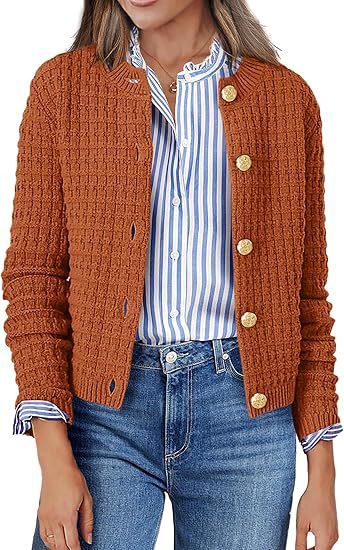 Knitted Striped Commuter Cardigan Women's Clothes