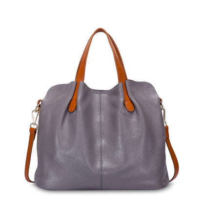 Leather bag women's mother bag soft leather tote bag