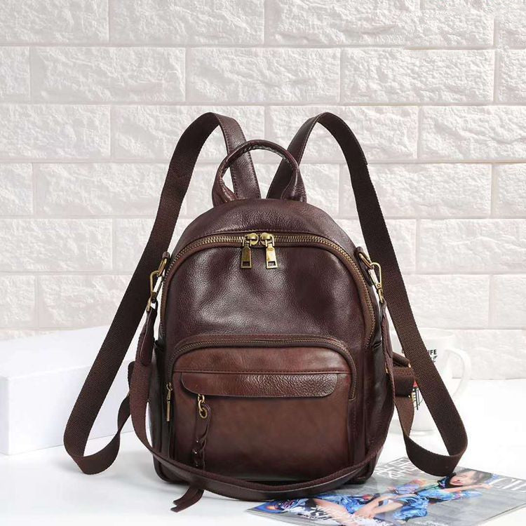 Retro Soft Leather Fashion Backpack