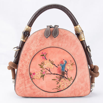 Handmade Retro Bag Female Genuine Leather Handbag