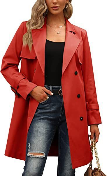 European And American Autumn Women's Double Breasted Fashion Casual Trench Coat