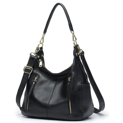 Women's Simple Head Layer Cowhide Leather Cross Shoulder Bag