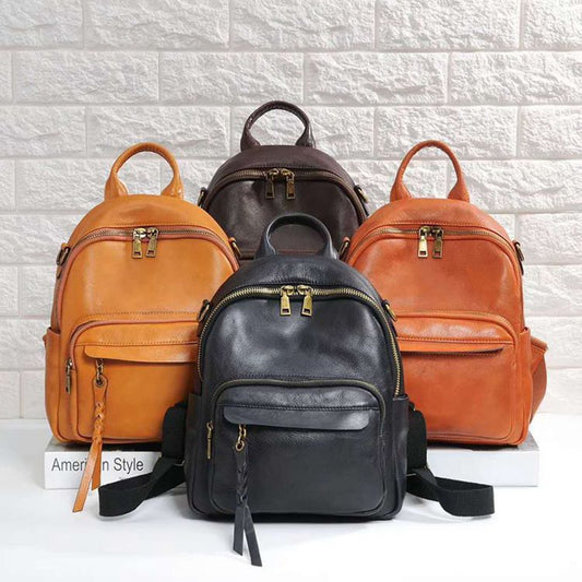 Retro Soft Leather Fashion Backpack