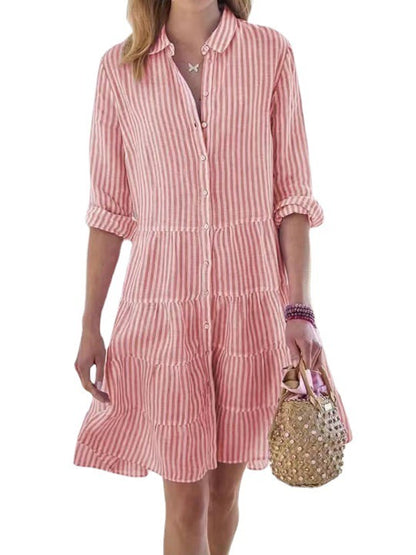 Women's Long Sleeve Striped Dress