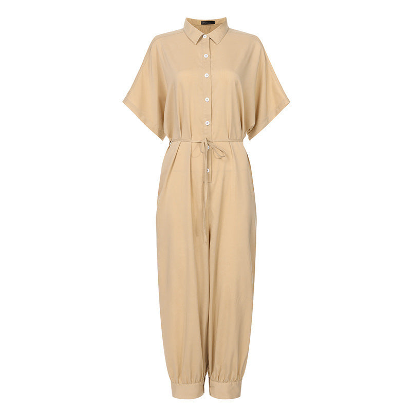 Retro jumpsuit button jumpsuit