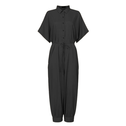 Retro jumpsuit button jumpsuit