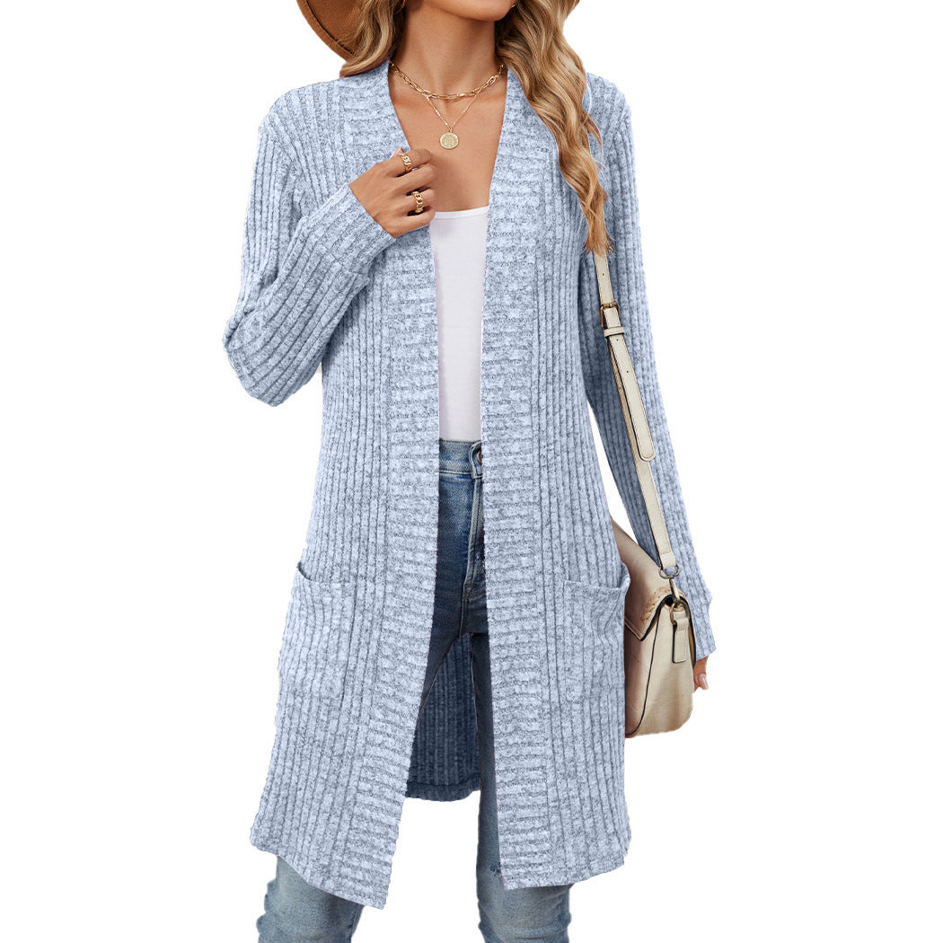 Women's Long Sleeve Loose Pockets Coat