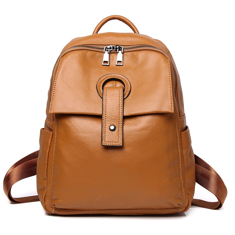 Women's Genuine Leather  Fashion Large Capacity Shoulder Backpack