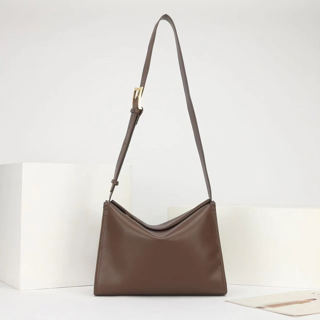 Small Square Bag Women's One Shoulder Simple First Layer Cowhide