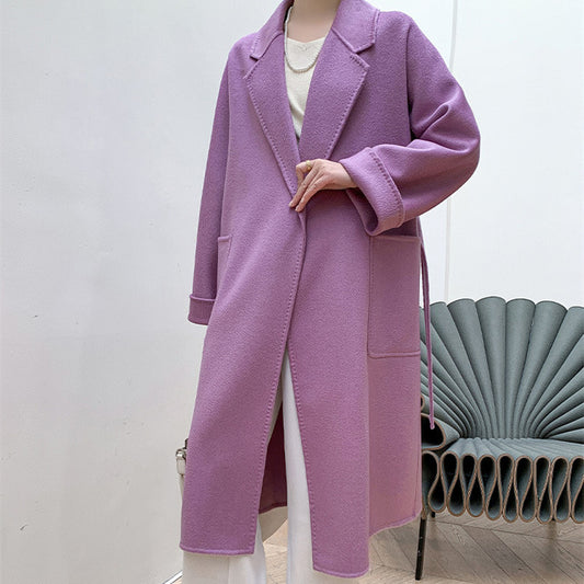 Reversible Cashmere Coat Women's Mid-length High-end Sense