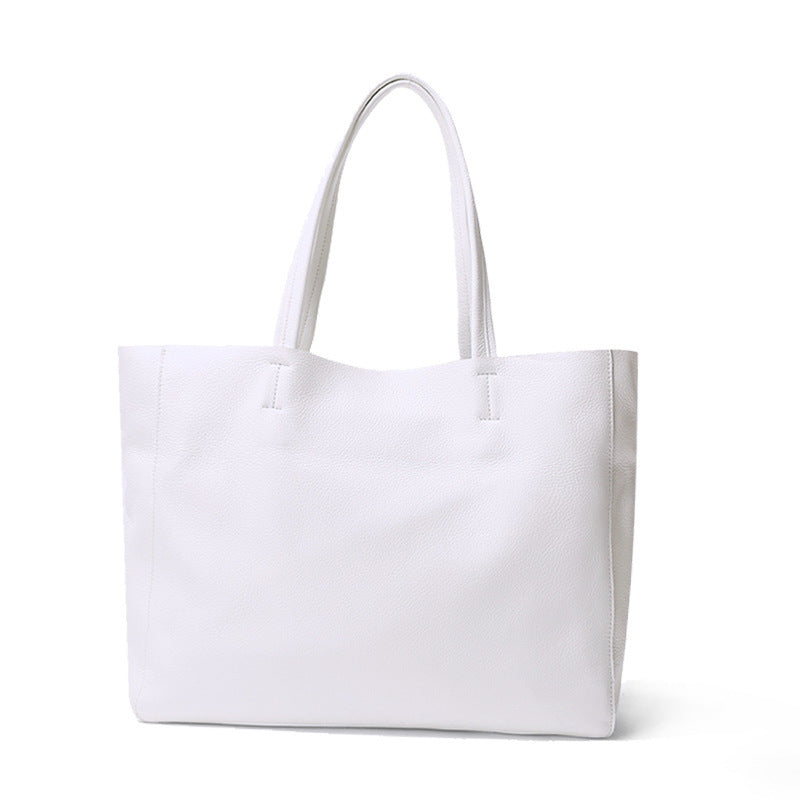 The First Layer Of Cowhide Large-capacity Tote Bag Cowhide Simple Soft Leather