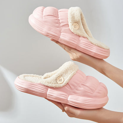 Winter Home Home Warm Men's Lady Couple Indoor Removable And Washable Waterproof Outer Wear Cotton Slippers